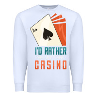 White Casino Premium Sweatshirt - linhVisuals