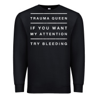 Black emt hoodie funny trauma queen attention bleeding fun gift Premium Sweatshirt - linhVisuals
