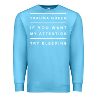Ocean Blue emt hoodie funny trauma queen attention bleeding fun gift Premium Sweatshirt - linhVisuals