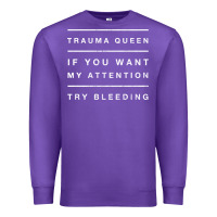 Purple emt hoodie funny trauma queen attention bleeding fun gift Premium Sweatshirt - linhVisuals