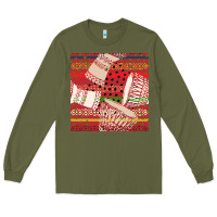 Army Green african drum colorful seamless pattern Long Sleeve Tee - BundleAndBundleShop