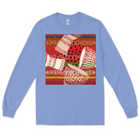 Colony Blue african drum colorful seamless pattern Long Sleeve Tee - BundleAndBundleShop