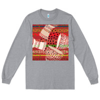 Heather Grey african drum colorful seamless pattern Long Sleeve Tee - BundleAndBundleShop