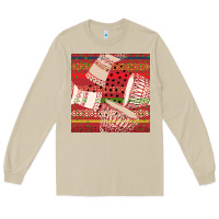 Mushroom african drum colorful seamless pattern Long Sleeve Tee - BundleAndBundleShop