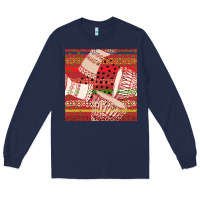 Navy african drum colorful seamless pattern Long Sleeve Tee - BundleAndBundleShop