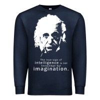 Navy albert einstein quote1 Premium Sweatshirt - linhVisuals