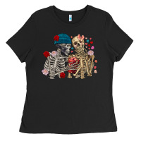 Black Skeleton couple Valentine's Day Ladies Tee - FaDigitalArtStudio