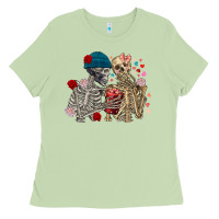Matcha Skeleton couple Valentine's Day Ladies Tee - FaDigitalArtStudio