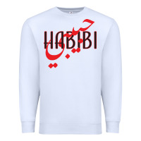 White yallah habibi Premium Sweatshirt - linhVisuals