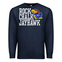 Navy rock chalk jayhawk ku tshirt Premium Sweatshirt - linhVisuals