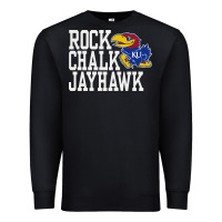 Black rock chalk jayhawk ku tshirt Premium Sweatshirt - linhVisuals