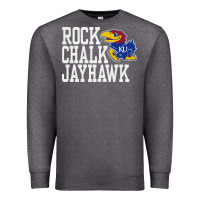 Charcoal Heather rock chalk jayhawk ku tshirt Premium Sweatshirt - linhVisuals