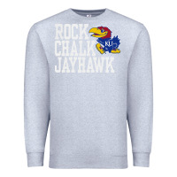 Heather Grey rock chalk jayhawk ku tshirt Premium Sweatshirt - linhVisuals