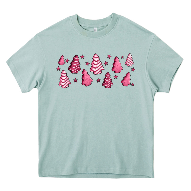 Pink Christmas Cakes Heavy Core Tee by Jasminsmagicworld | Teevron