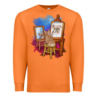 Carrot french bulldog painting bulldog artist art animals graphic long sleeve Premium Sweatshirt - linhVisuals