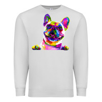 Dove Grey frenchie french bulldog pop art portrait bouledogue t shirt Premium Sweatshirt - linhVisuals