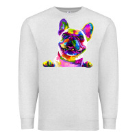 Oatmeal Heather frenchie french bulldog pop art portrait bouledogue t shirt Premium Sweatshirt - linhVisuals