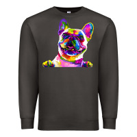 Smoke frenchie french bulldog pop art portrait bouledogue t shirt Premium Sweatshirt - linhVisuals