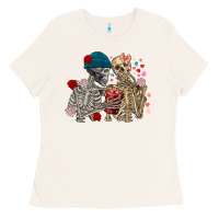 Bone Skeleton couple Valentine's Day Ladies Tee - FaDigitalArtStudio