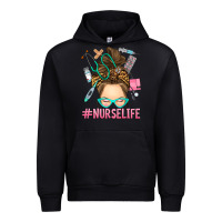 Black messy bun nurse life Urban Hoodie - RanaPortraitStore