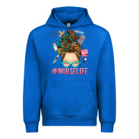 Cobalt messy bun nurse life Urban Hoodie - RanaPortraitStore