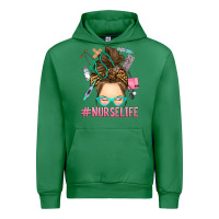 Emerald messy bun nurse life Urban Hoodie - RanaPortraitStore