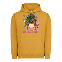 Pigment Peanut Butter messy bun nurse life Urban Hoodie - RanaPortraitStore
