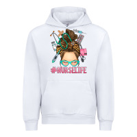 White messy bun nurse life Urban Hoodie - RanaPortraitStore