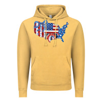 Vintage Mustard America map Vintage Hoodie - CowhideDigitalArt