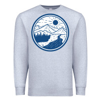 Heather Grey River Mountain Badge Premium Sweatshirt - linhVisuals