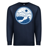 Navy River Mountain Badge Premium Sweatshirt - linhVisuals