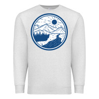 Oatmeal Heather River Mountain Badge Premium Sweatshirt - linhVisuals