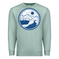 Seafoam River Mountain Badge Premium Sweatshirt - linhVisuals