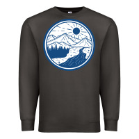 Smoke River Mountain Badge Premium Sweatshirt - linhVisuals
