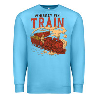 Ocean Blue Whiskey Train Premium Sweatshirt - linhVisuals