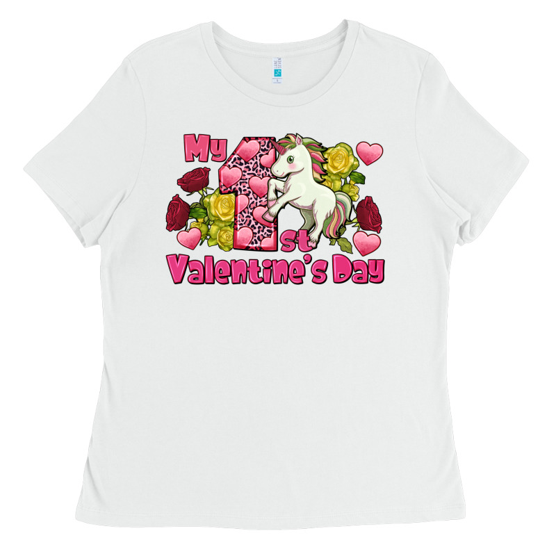 My First Valentine's Day Unicorn Ladies Tee by FaDigitalArtStudio | Teevron
