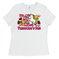 White My first Valentine's Day Unicorn Ladies Tee - FaDigitalArtStudio