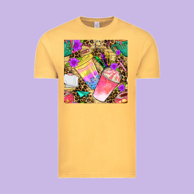 School Girl Coffee Cup With Leopard Seamless Pattern Bbs Vintage Tee Designed By Bundleandbundleshop