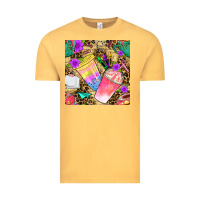 Vintage Mustard school girl coffee cup with leopard seamless pattern bbs Vintage Tee - BundleAndBundleShop