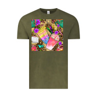Vintage Olive school girl coffee cup with leopard seamless pattern bbs Vintage Tee - BundleAndBundleShop