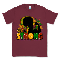 Burgundy She is strong Black History Classic Tee - HowdyJamesFarm