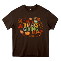 Chocolate Brown happy thanksgiving day Heavy Core Tee - CowGirlArtShop