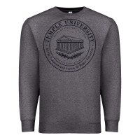 Charcoal Heather Temple University Premium Sweatshirt - linhVisuals