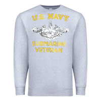 Heather Grey submarine veteran tshirt Premium Sweatshirt - linhVisuals