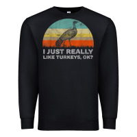 Black funny i just really like turkeys thanksgiving Premium Sweatshirt - linhVisuals