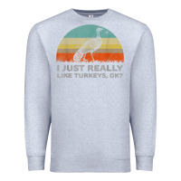 Heather Grey funny i just really like turkeys thanksgiving Premium Sweatshirt - linhVisuals