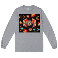 Heather Grey sugar skull tumbler Long Sleeve Tee - BundleAndBundleShop