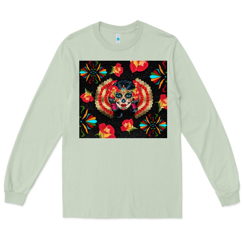 Sugar Skull Tumbler Long Sleeve Tee by BundleAndBundleShop | Teevron