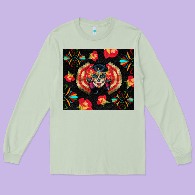 Sugar Skull Tumbler Long Sleeve Tee Designed By Bundleandbundleshop