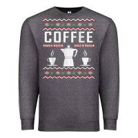 Charcoal Heather coffee ugly sweater christmas Premium Sweatshirt - linhVisuals